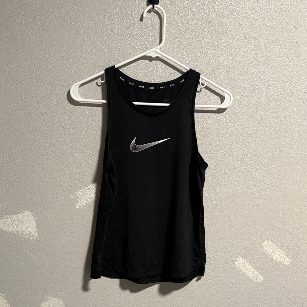 Nike Women's Black and Silver Tank Top